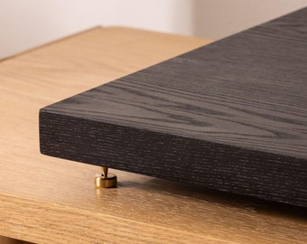 Black Ash Noise Isolation Platform - Handcrafted Vibration Control for Turntables & HiFi | Sustainable Hardwood, Custom Sizes Available