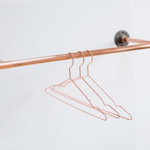 Wall mounted clothing rack - Industrial copper pipe and iron fittings (double)