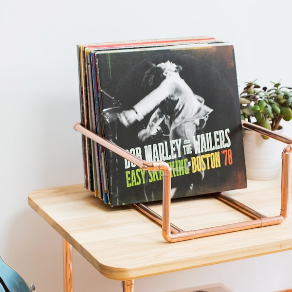 Vinyl Record Display - Handmade from real copper - Gift for music lover