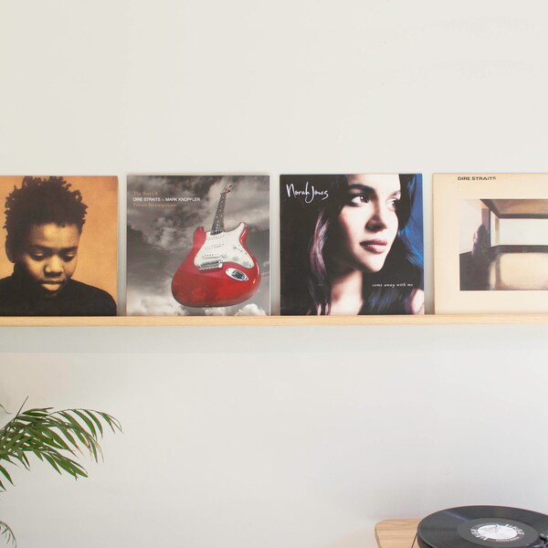 Quad Vinyl Record Display Shelf - Handmade from Hardwood | Gift for music lover