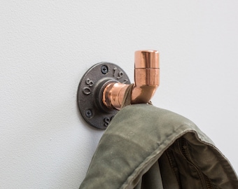 Copper pipe wall hook