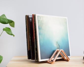Vinyl Record Sleeve Holder - Handmade with Copper Pipe - Now Playing | Gift for Music Lover
