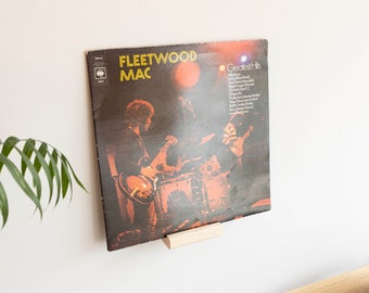 Étagère pour disques vinyles en bois dur – Présentoir de pochettes « Now Playing » | Cadeau pour amateur de musique