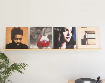 Quad Vinyl Record Display Shelf - Handmade from Hardwood | Gift for music lover