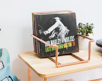 Vinyl Record Display - Handmade from real copper - Gift for music lover