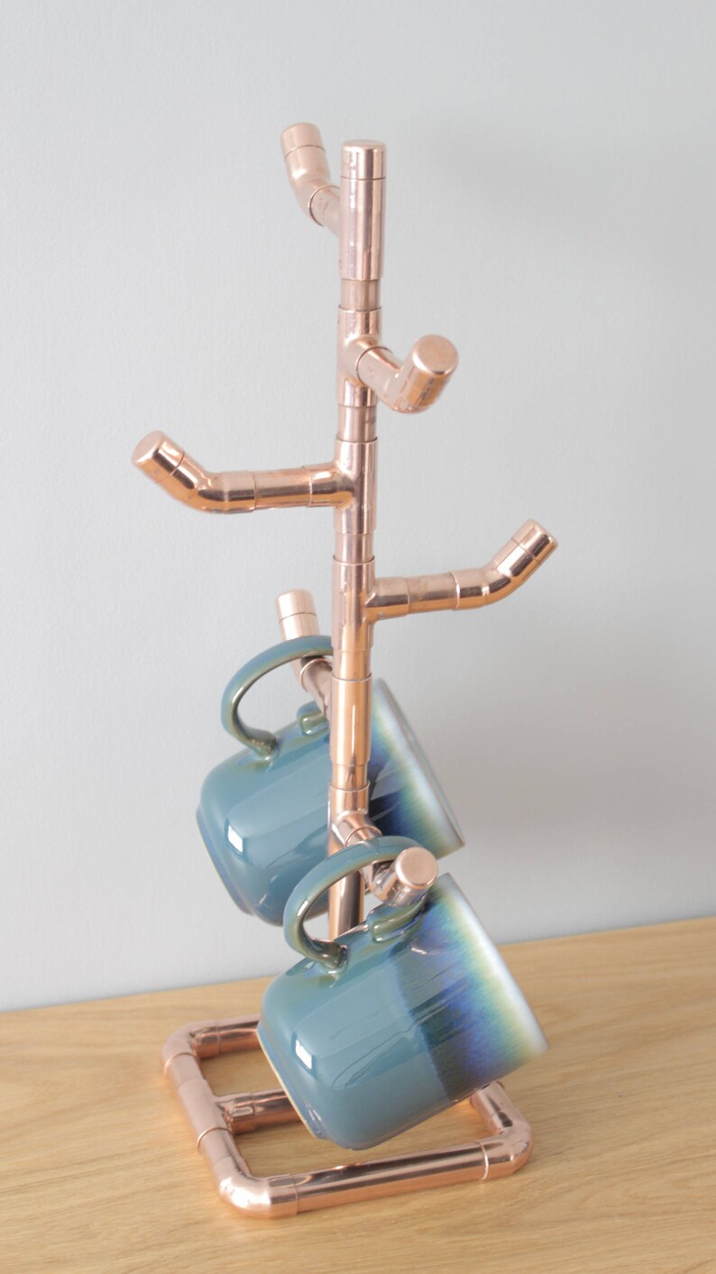 Copper cup tree/mug holder Rustic kitchen industrial copper Etsy