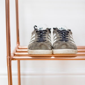 Copper pipe shoe rack Handmade from industrial copper pipe 3 tier image 3