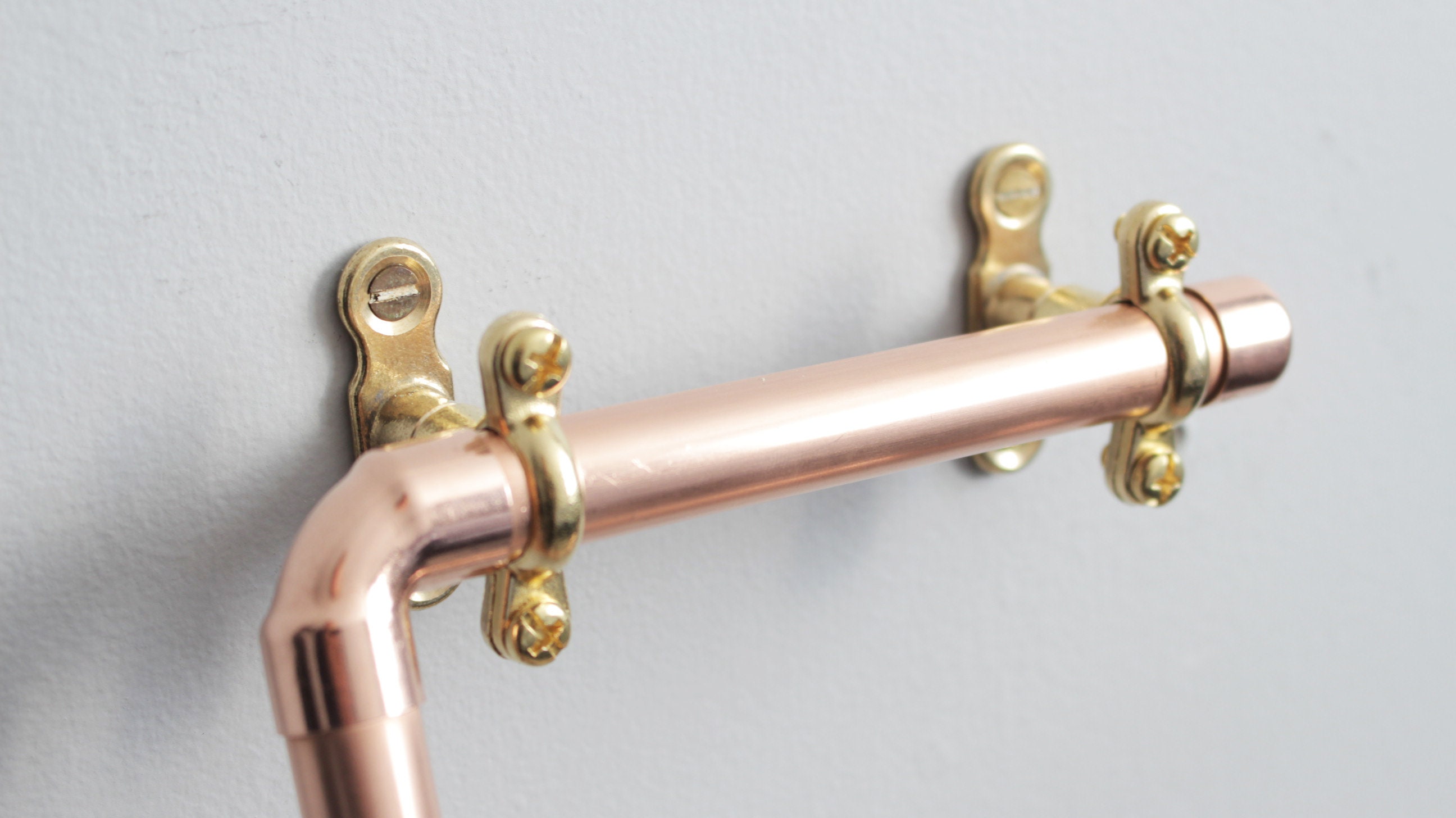 Copper pipe toilet roll holder Brass wall fittings Etsy