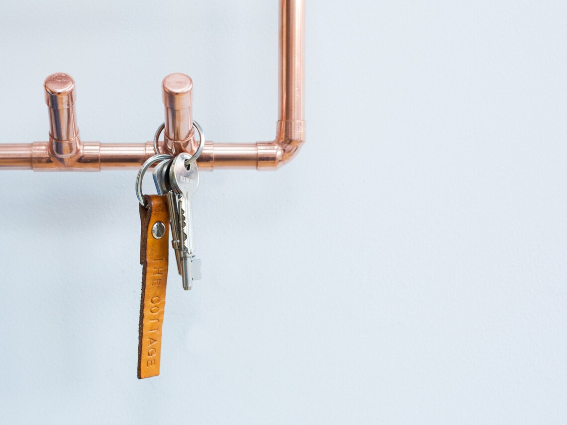 Copper Key Rack/coat Hooks With Shelf Stylish Hallway Etsy UK