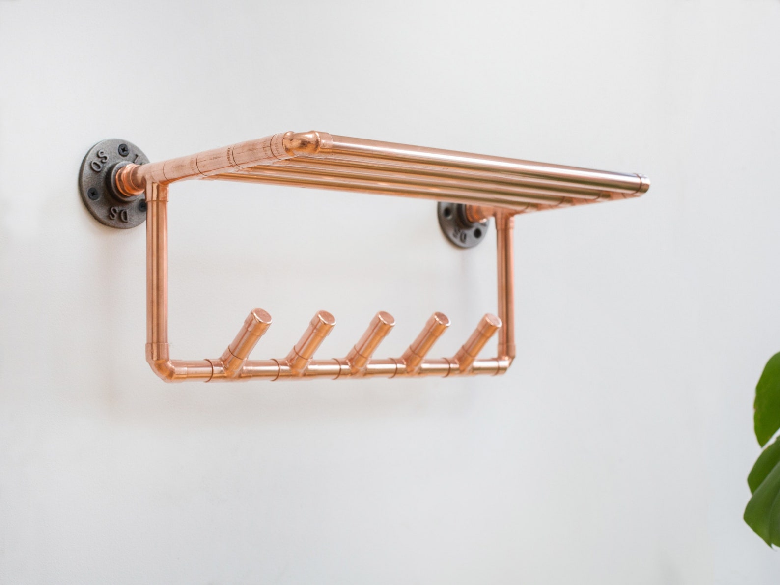 Copper Key Rack/coat Hooks With Shelf Stylish Hallway Etsy UK