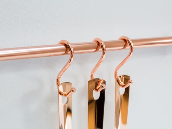 Copper Pipe Utensil and Pan Hanging Rail Solid Brass Fittings 