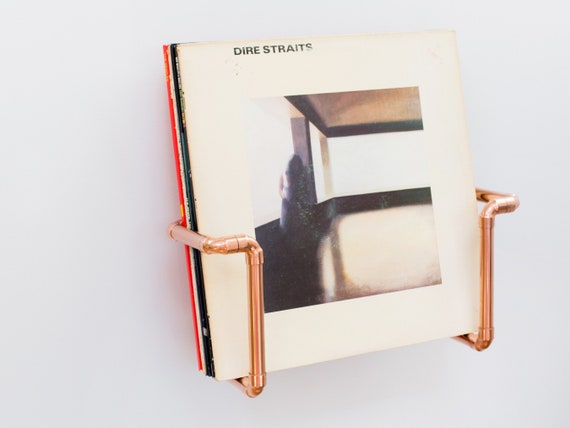 Vinyl Record Display/Storage - Wall mounted - Handcrafted from Copper Pipe | Unique Gift for Music Lover