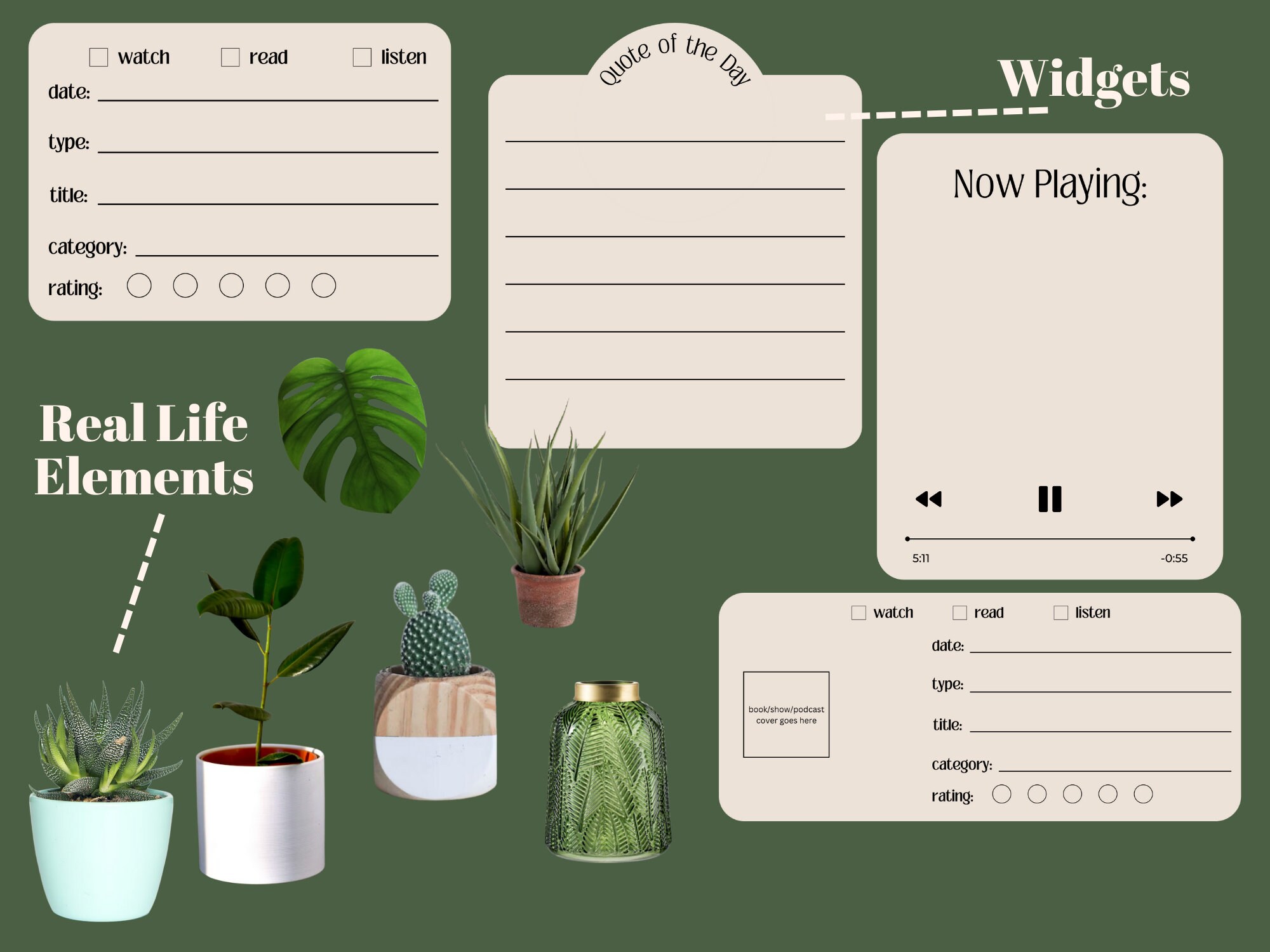 Houseplant Digital Sticker Set Goodnotes Green Plant Lady Stickers ...