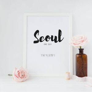 Seoul One Day, Wall Art, Korea, kpop, kdrama, travel, instant digital print, downloadable art