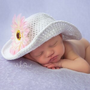 Hand Crochet Baby Sun Hat Pattern, Wire Brim, Newborn -6 Months (PDF Pattern) Photo Photography Prop #10