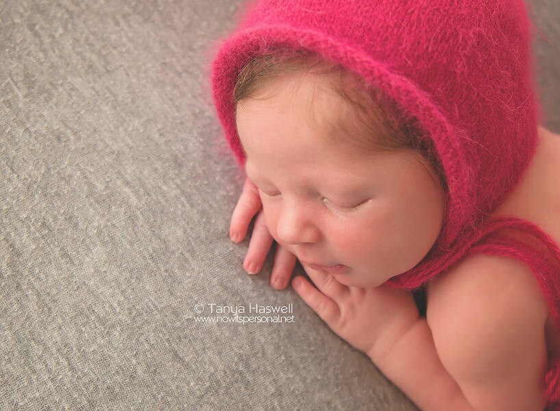 PDF Knitting Pattern Newborn Photography Prop Baby Bonnet / Hat Angora ...