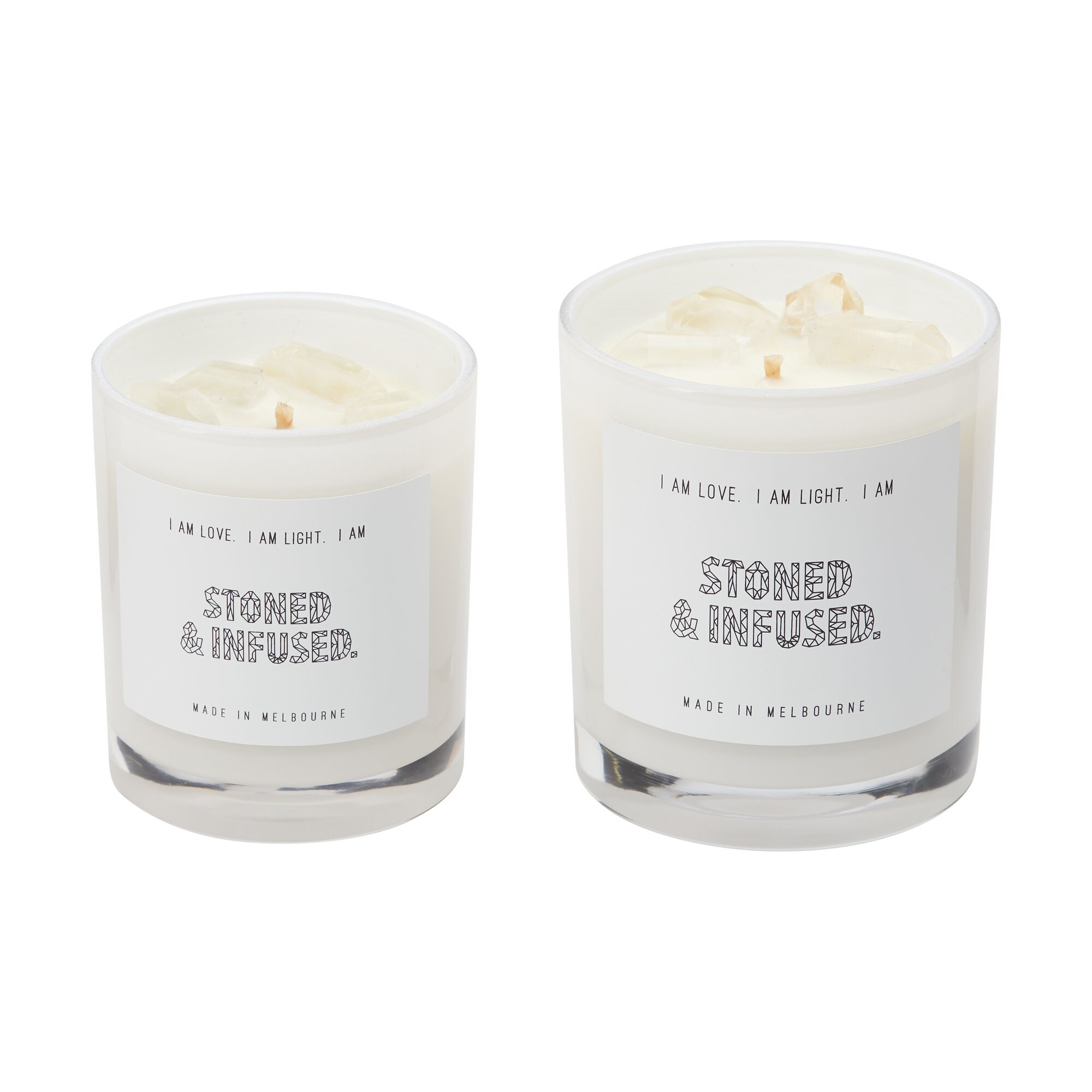 Clear Quartz Crystal Infused Candle Etsy