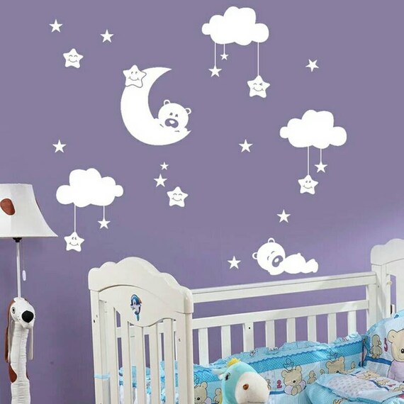 Colourful Stars Wall Stickers, Wall Stickers Baby Nursery Decor