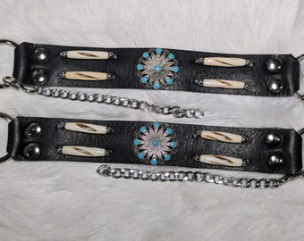 NEW STYLE!!  Ladie's bootstraps featuring turquoise stones and beads!  Free shipping for a limited time!