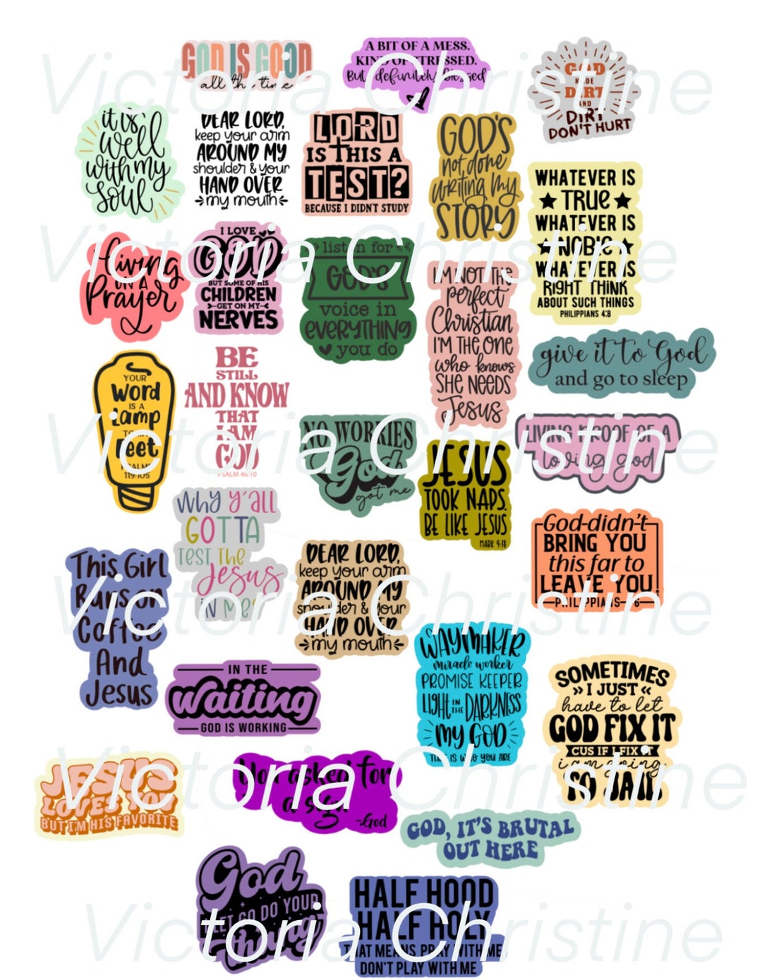 God is Not Through With Me yet Mega Sticker Pack - Religious Handmade ...