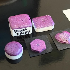 Plum Fairy - Handmade Purple Watercolor - Metallic Watercolor Paint Pan - Artisan Watercolor