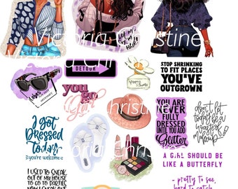 Lets Go Sticker Pack - Black Girl Stickers - Handmade African American Planner Sticjers - Black Wonan Stickers
