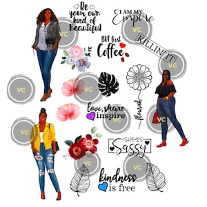 Planner Trio Sticker Pack - Schwarze Planer Aufkleber - Afroamerikanische Aufkleber - Schwarze Mädchen Handgemachte Aufkleber