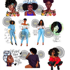 Fierce Ladies Sticker Pack - Black Women Inspirational Stickers - African American Women Stickers - Handmade planner Stickers