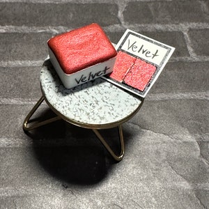 Velvet  - Handmade Watercolor Paint Pan - Red Handmade Watercolor - Calligraphy