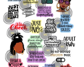I Said What I Said - Black Girl Planner Stickers - Sarcasm Planner Stickers - Handmade Black Girl  Stickers- African American Woman Stickers