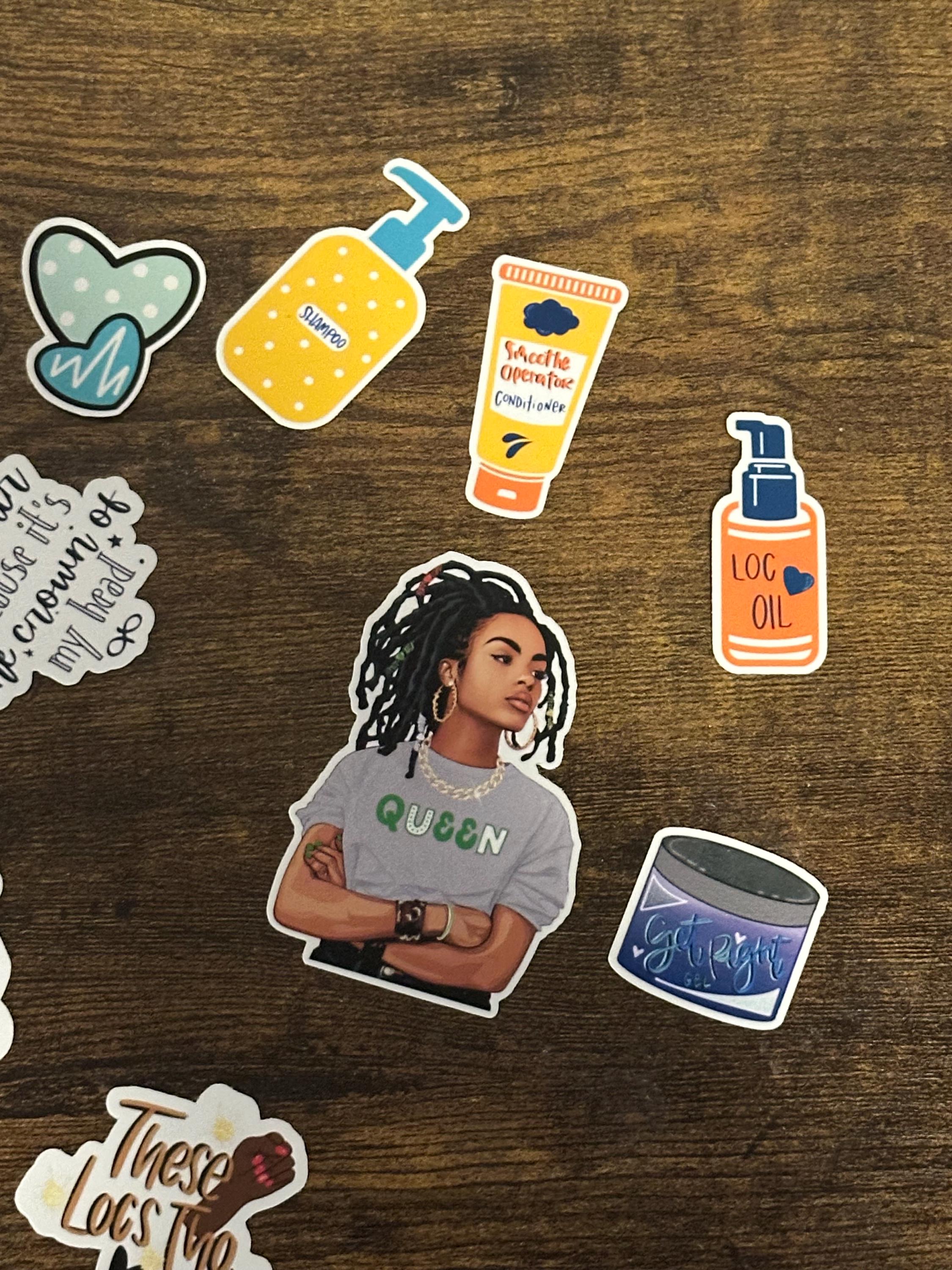 Beautifully Loc’d Sticker Pack- Black Girl Planner Stickers - Black ...