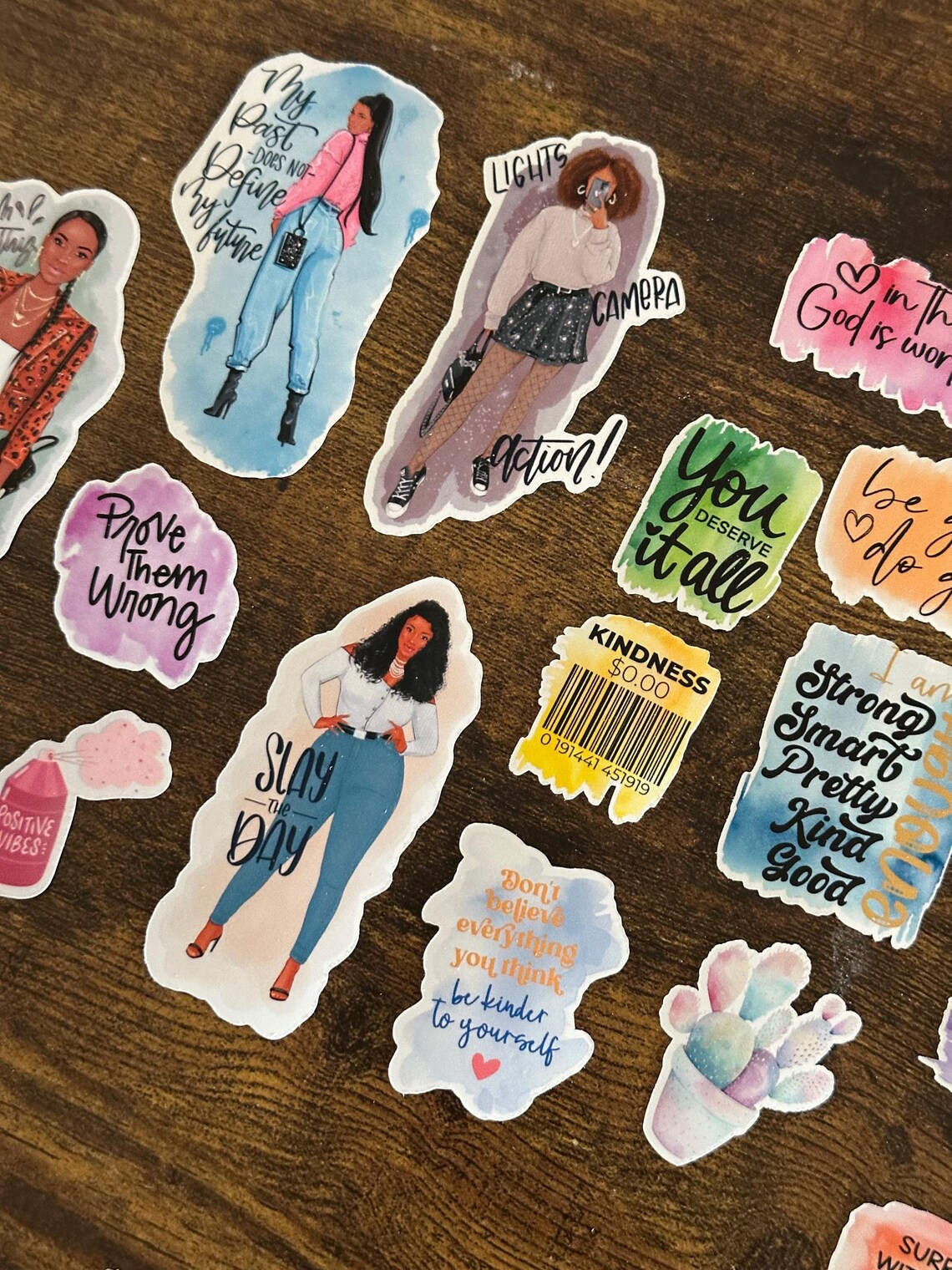 Watercolor Baddies - Black Girl Stickers - Handmade Stickers - Black ...