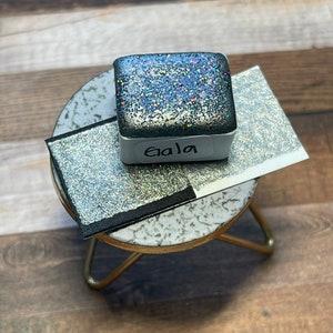 Gala - Metallic Gray Handmade Watercolor Pans - Handmade Watercolor - Metallic Watercolor - Glitter Paint