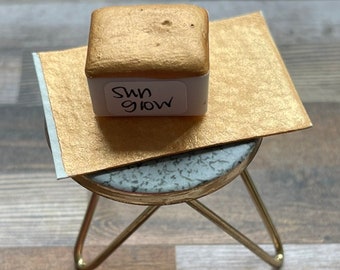 Sun Glow - Orange Handmade Watercolor Paint - Metallic Watercolor Paint Pans - Lettering - Watercolor