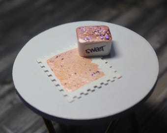Sweet - Handmade Pink Watercolor - Glitter Watercolor Paint Pan - Pink Artisan Watercolor - Handmade Paint - Watercolor