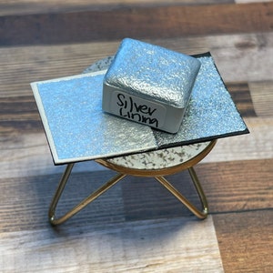 Silver Lining - Silver Blue Watercolor - Handmade Watercolor Pans - Handmade Metallic Paint - Watercolor