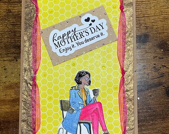 Mothers Day - African American greeting card - Black Woman Greeting Card - Black Girl Card