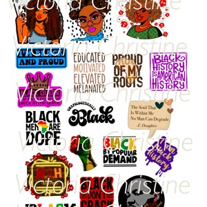Paquete de pegatinas My Roots: pegatinas hechas a mano sobre la historia de los negros: pegatinas para planificadores de mujeres afroamericanas: pegatinas para planificadores de niñas negras