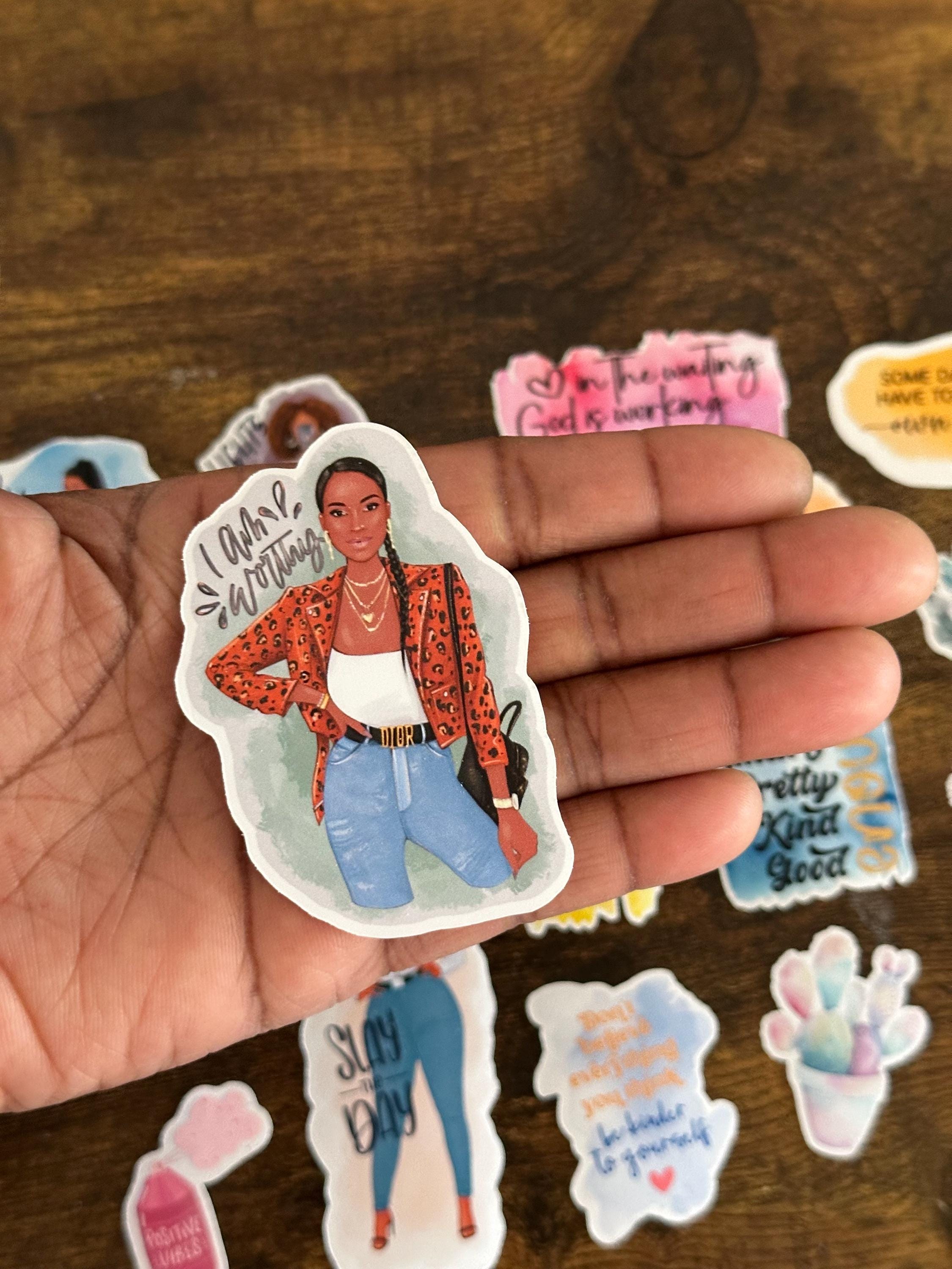 Watercolor Baddies - Black Girl Stickers - Handmade Stickers - Black ...