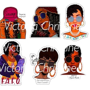 Ratchet Sticker Pack - Schwarze Frau Planer Aufkleber - African American Sticker - Black Girl Planner Stickers