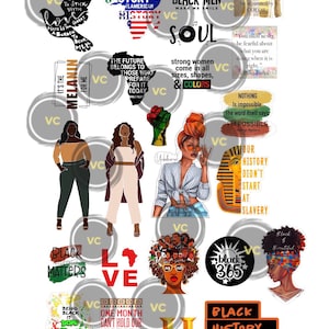Stickers histoire des Noirs - Stickers agenda du mois de l'histoire des Noirs - Stickers culture afro-américaine - Stickers fille noire