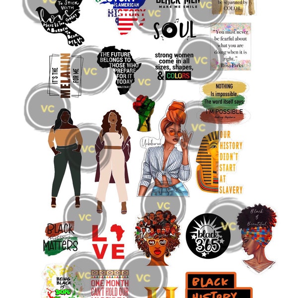 Black History Stickers - Black History Month Planner Stickers - African American Culture Stickers