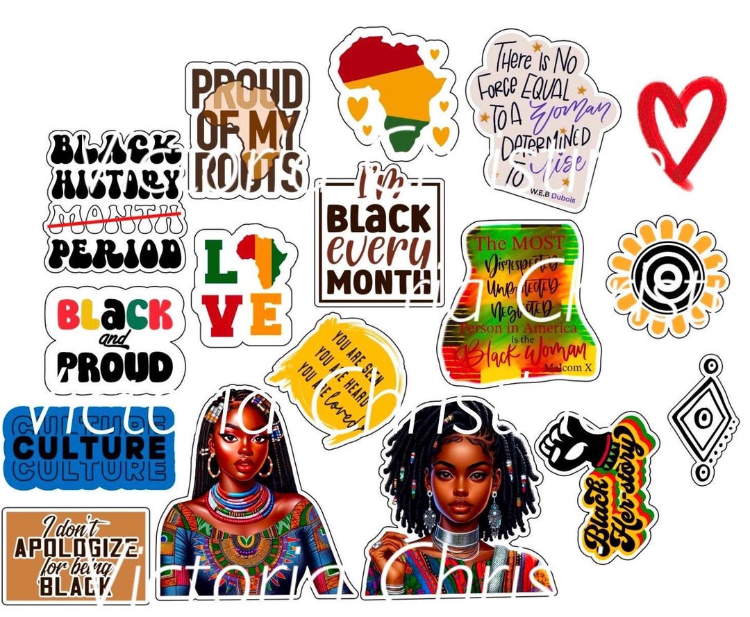 Black Herstory Stickers - Black History Month Planner Stickers ...