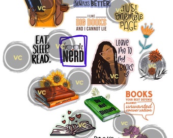 Beauty and Brains Sticker Pack - Black Girl Planner Stickers - Black Woman Handmade Stickers - African American Stickers