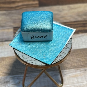 Blume - Handmade Blue Watercolor - Metallic Blue Paint - Handmade glitter Watercolor - Watercolor