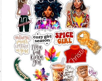 It’s Fall Ya’ll  Sticker Pack - Black Girl Planner Stickers - African American Handmade Stickers -  Black Women Fall Stickers