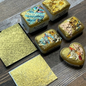Ancestors Gold - Handmade Metallic Gold Watercolor- Handmade Watercolor Paint Pans - Gold Paint - Watercolor