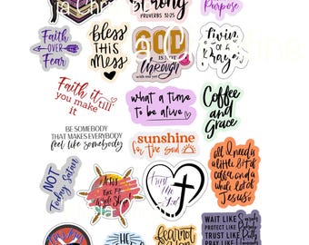 Religious Sayings - Black Girl Planner Stickers - Handmade Jesus Stickers - Bible Verse Decals