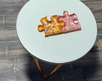 Dynamic Duo - Orange and Pink Metallic Paint Palette - Handmade Watercolor set