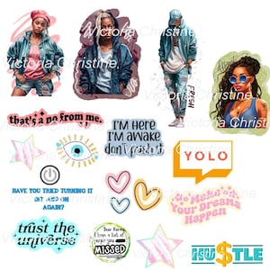 Paquete de pegatinas de The Young and Restless: pegatinas afroamericanas hechas a mano, pegatinas de mujeres negras, pegatinas de planificador de niñas negras